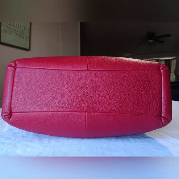 Red COACH Madison Handbag Shoulder Bag Tote Purse - Picture 6 of 9